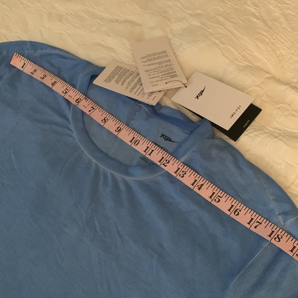 NIKE YOGA DRY FIT T-SHIRT BLUE MENS size medium Tall loose fit DM 6583-412 - Picture 9 of 9